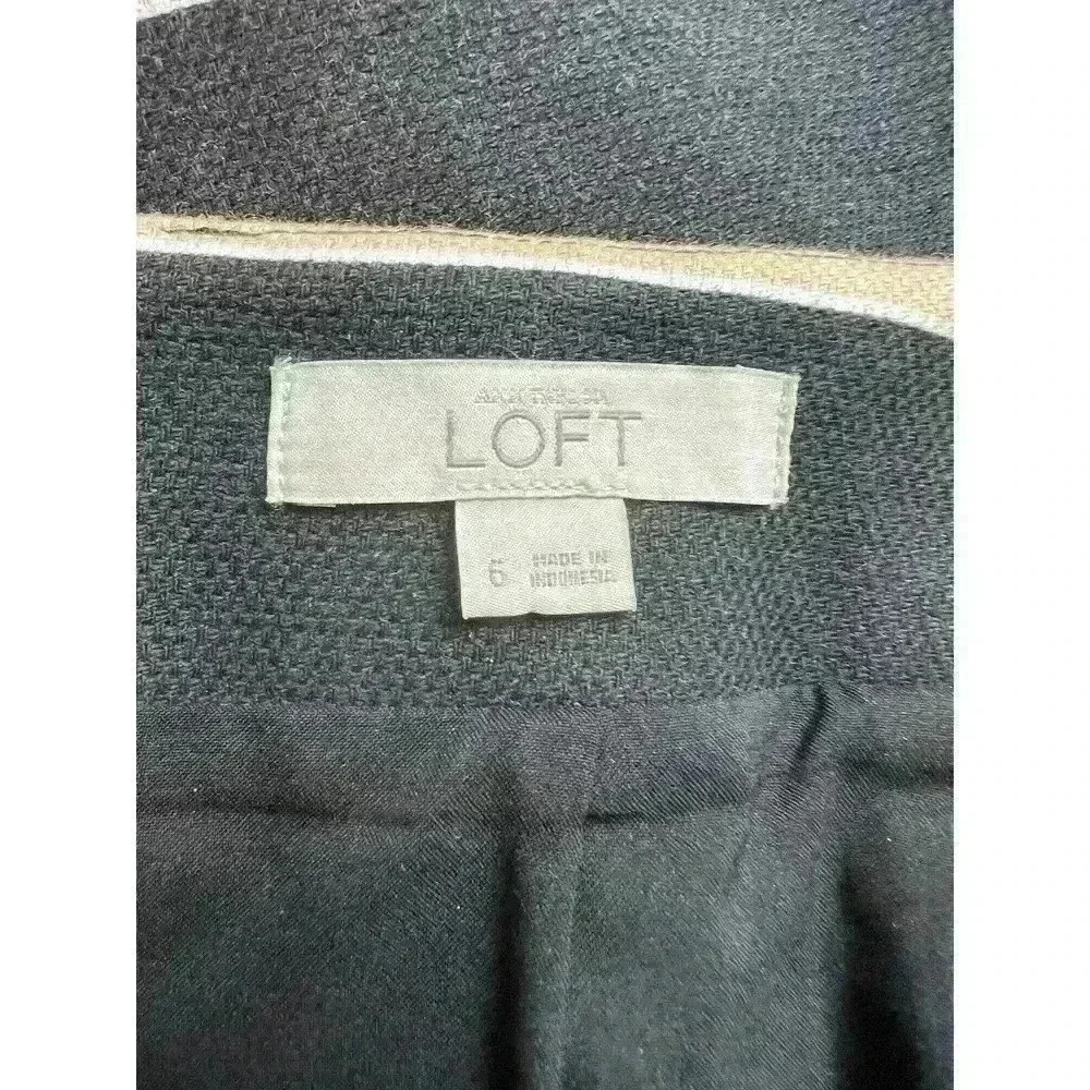 ANN TAYLOR LOFT Black Beige Striped Pencil Skirt Flat Front Size 6 - Picture 8 of 9